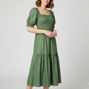 Abercrombie & Fitch green midi puff sleeve dress size small Never worn!!